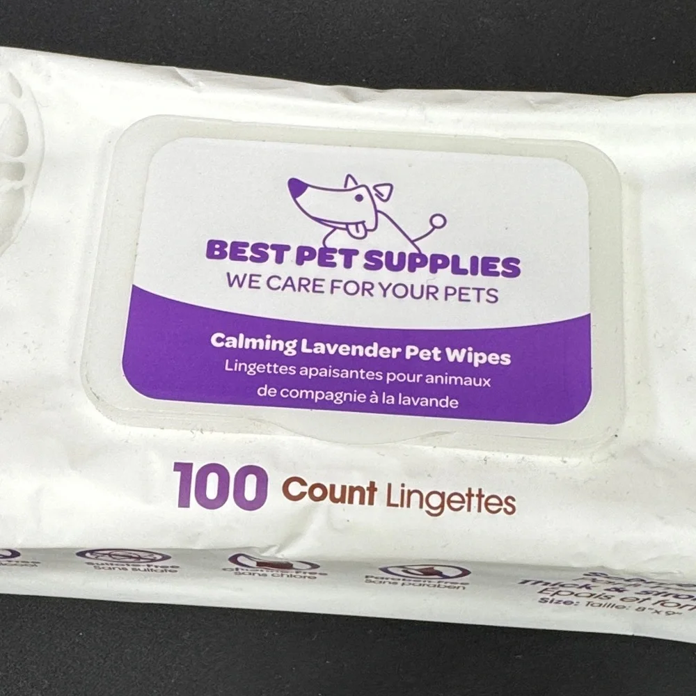 Best Pet Supplies Calming Lavender Pet Wipes - 100 Count thick and strong 8x9